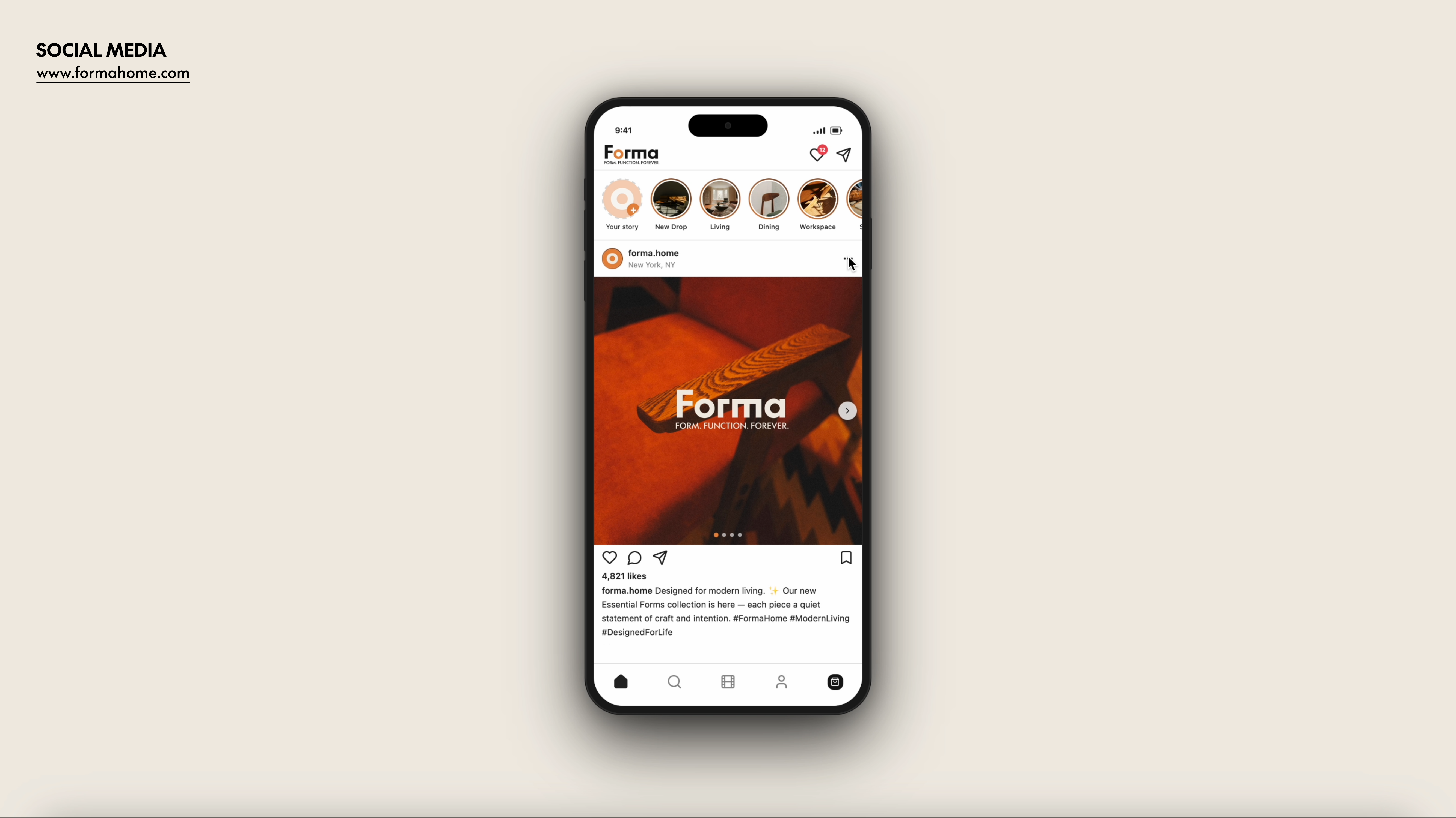 Forma social media preview on mobile