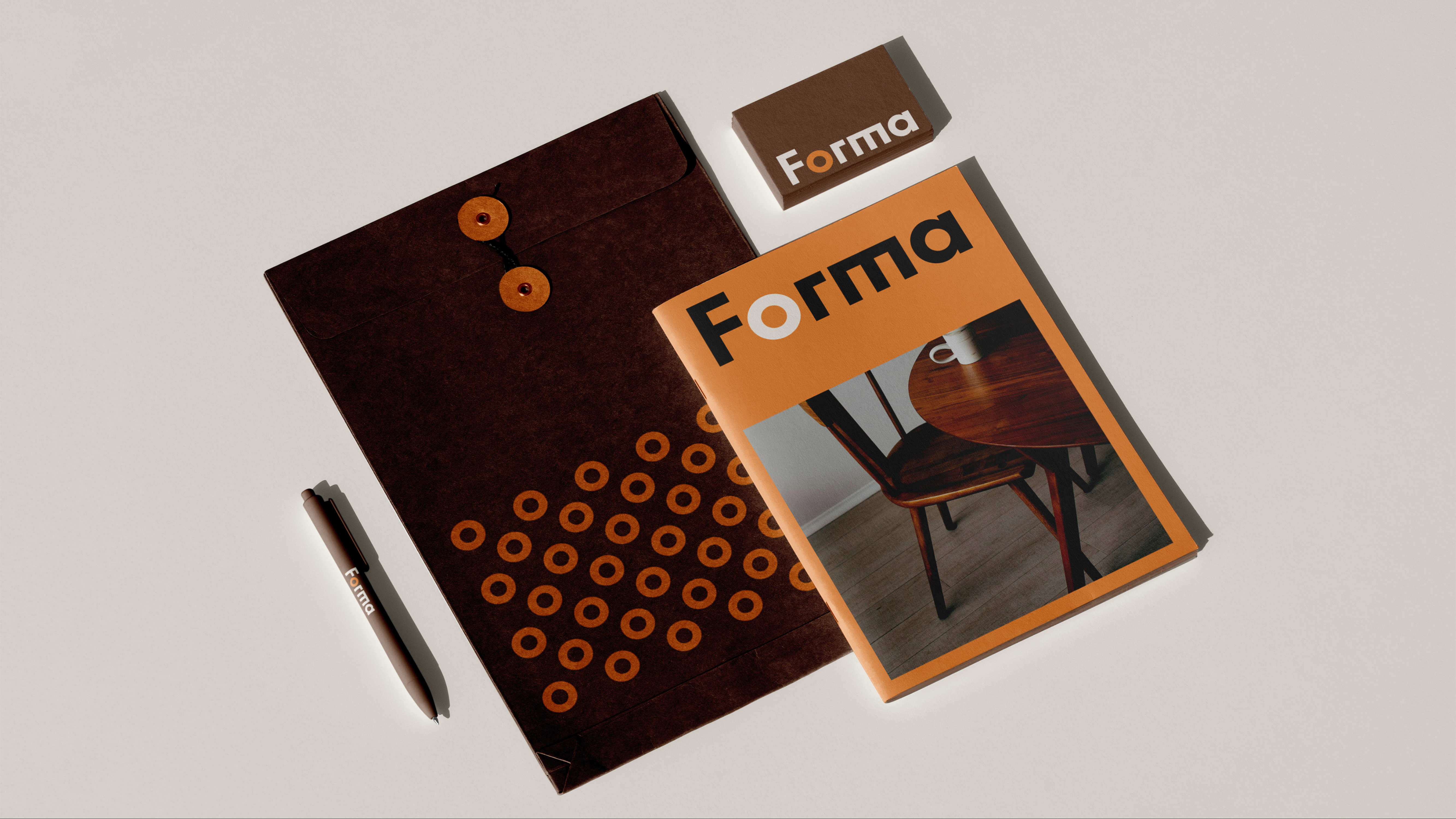 Forma stationery kit and printed collateral