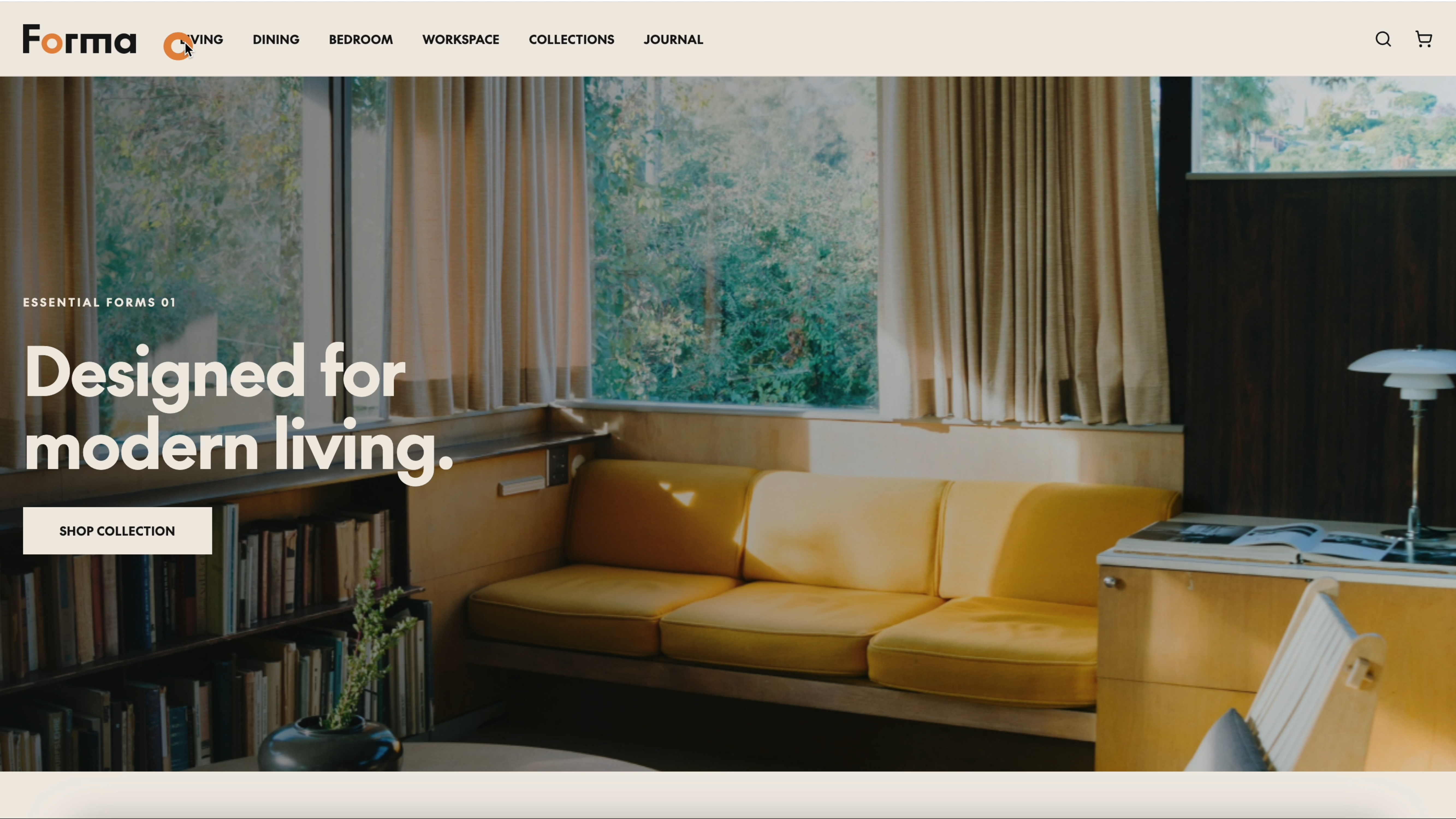 Forma website hero interface