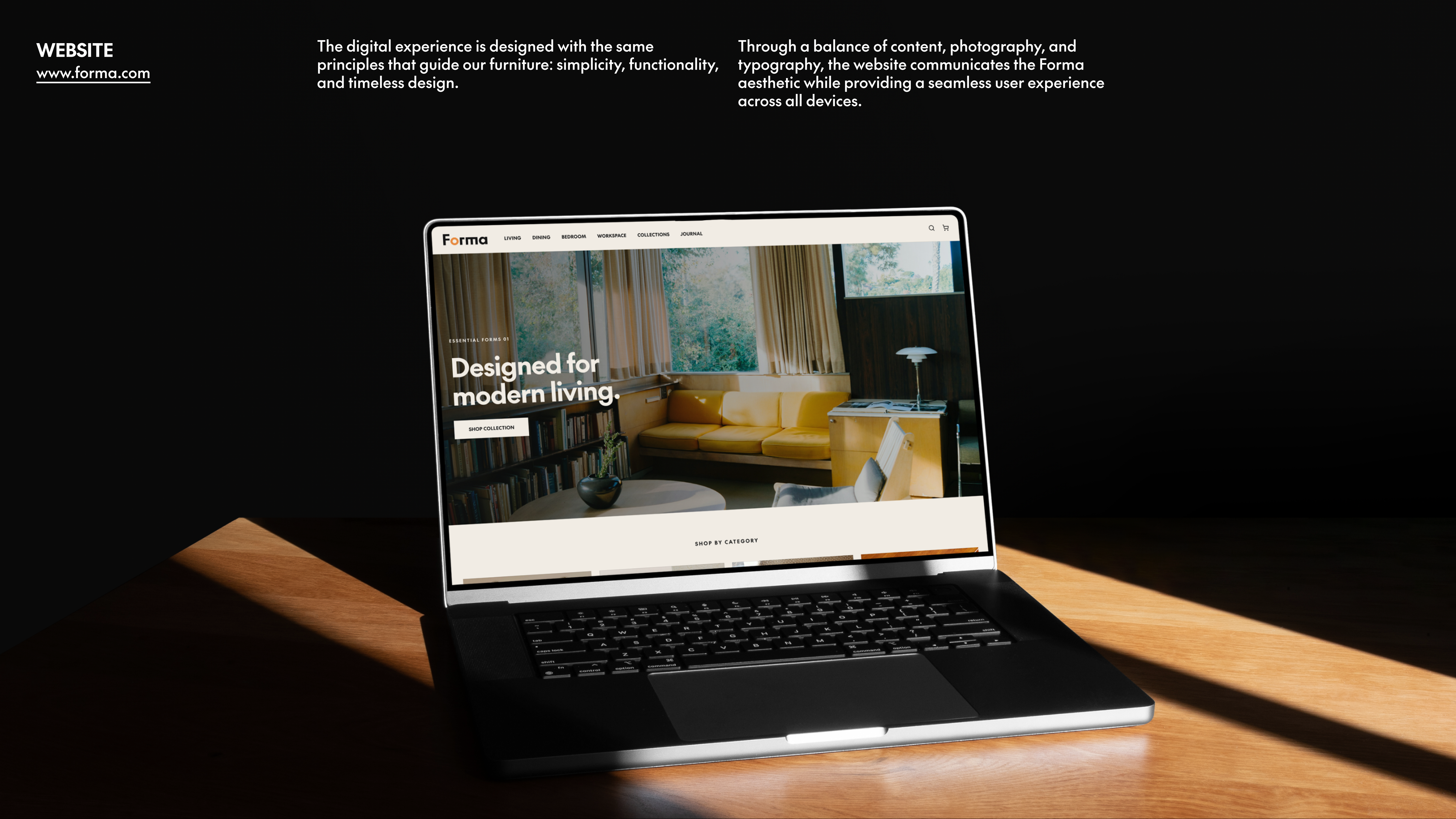 Forma website displayed on a laptop