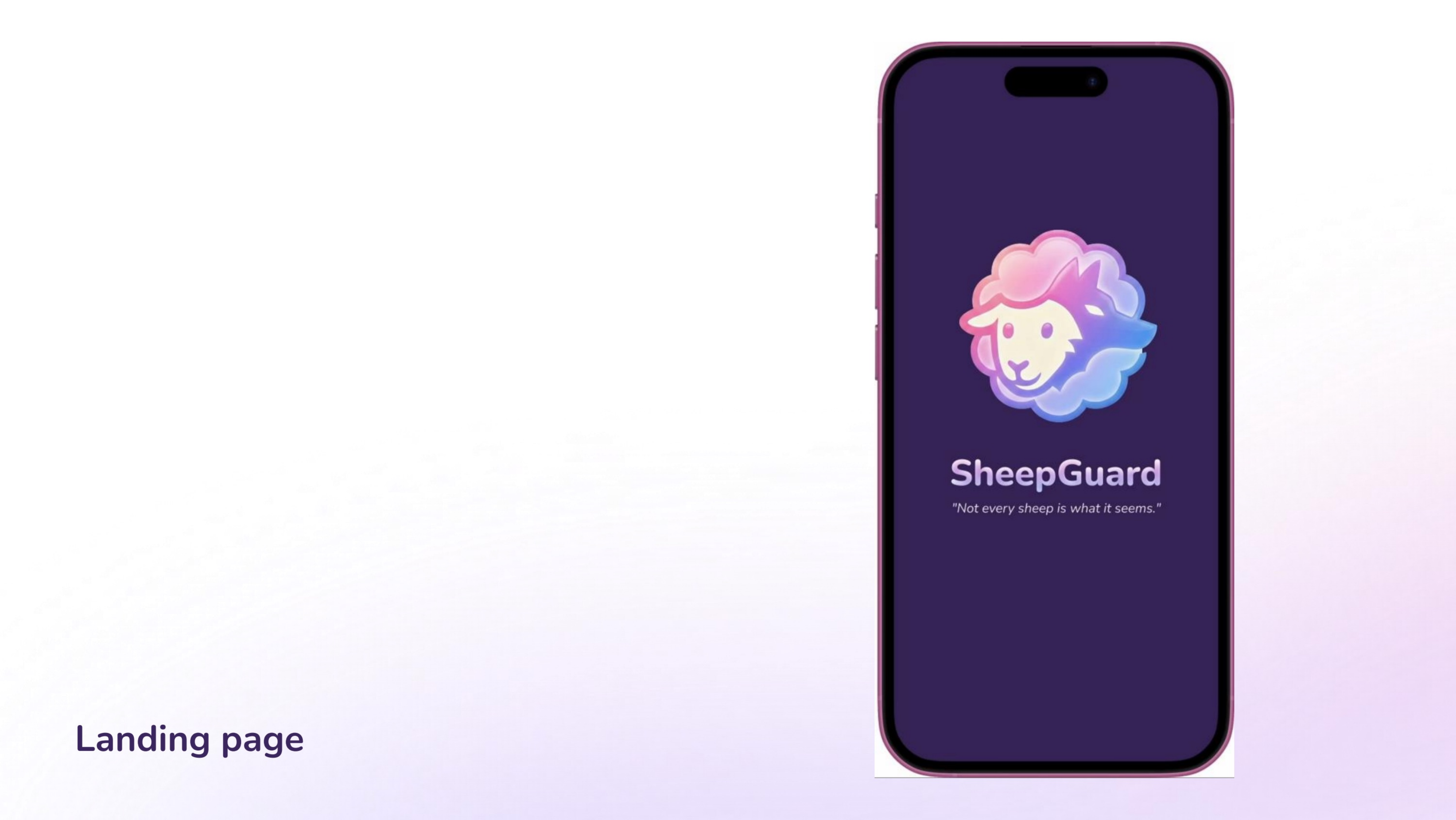 SheepGuard landing page and logo application