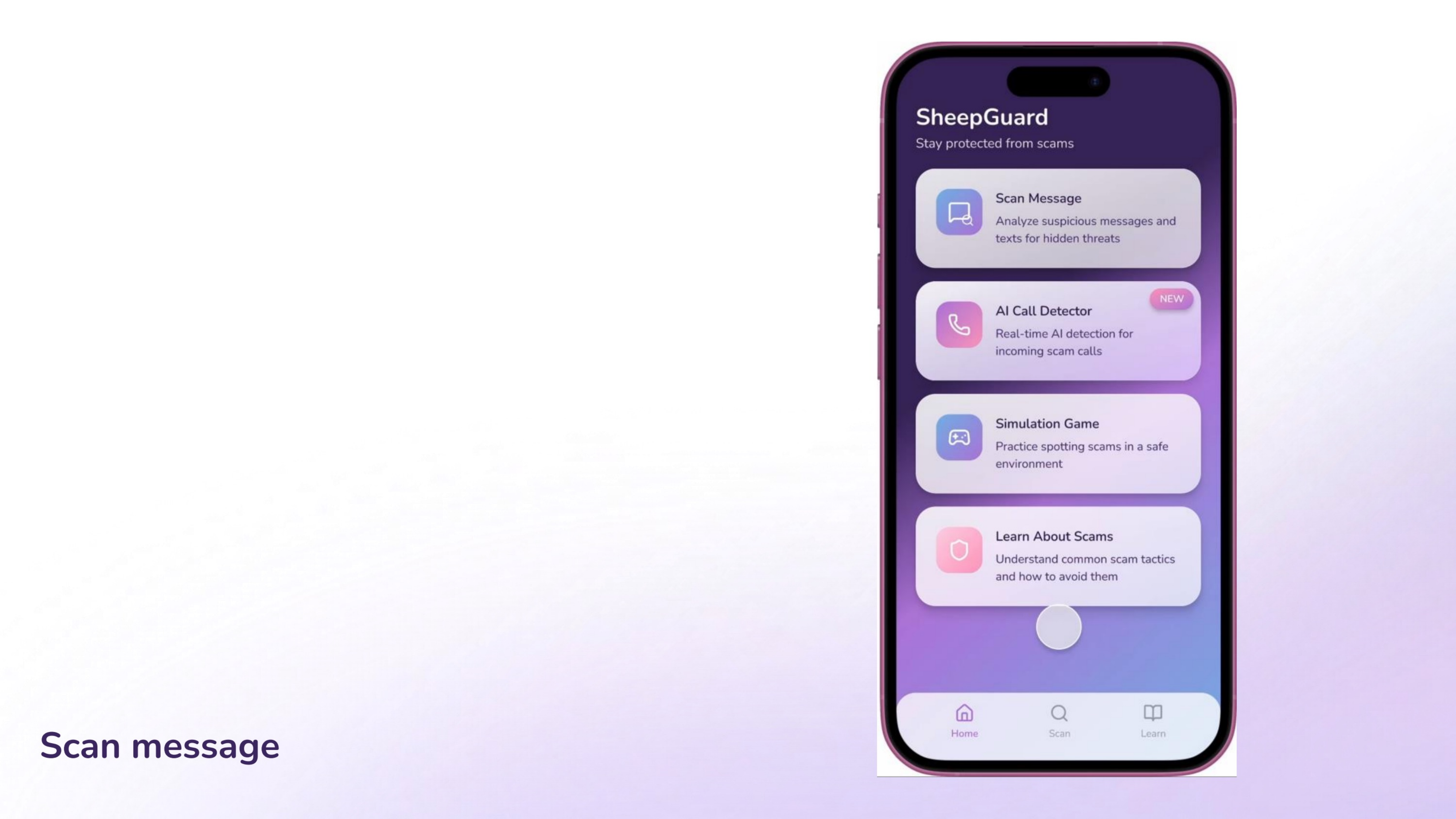 SheepGuard home page overview