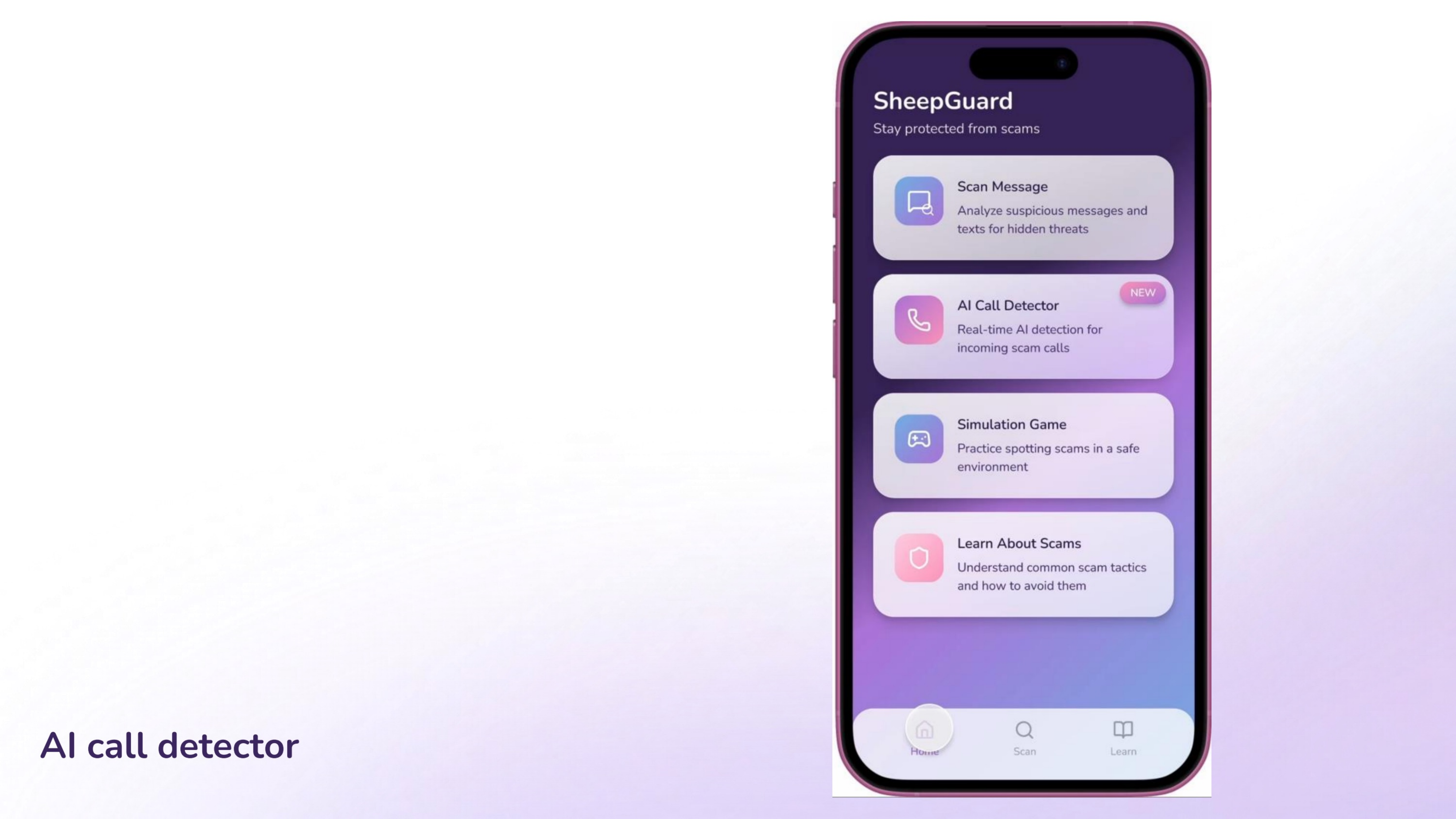 SheepGuard AI call detector safe state